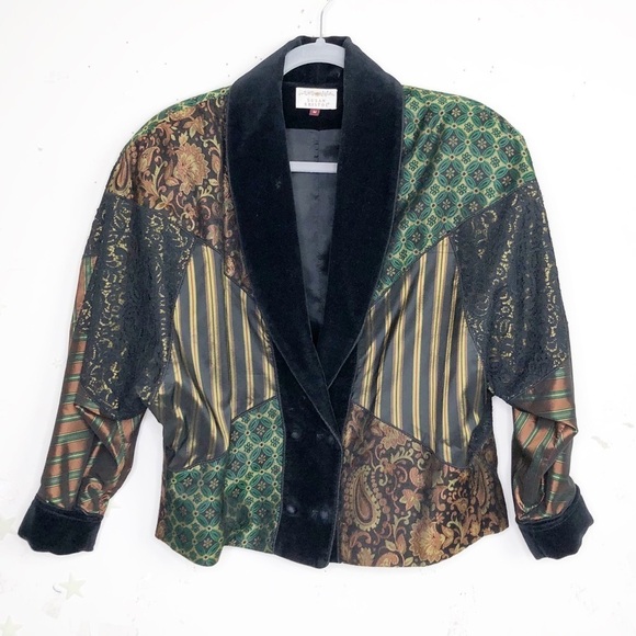 SUSAN Bristol vintage mixed fabric double breasted jacket - Picture 11 of 13